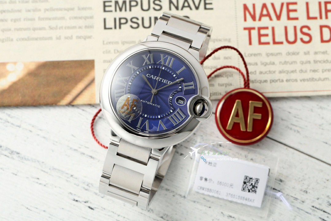 AF Cartier  蓝气球42毫米男装 top 复刻高仿手表W6920042 wrist watch  / K355