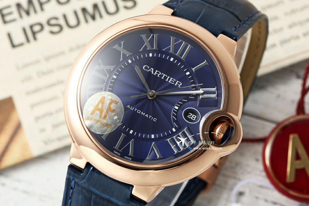 AF Cartier  蓝气球42毫米男装 top 复刻高仿手表W6920042 wrist watch  / K355