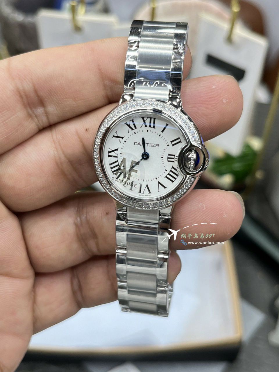 AF超A复刻高仿女表 Cartier  蓝气球28毫米系列W6920038手表 / K372