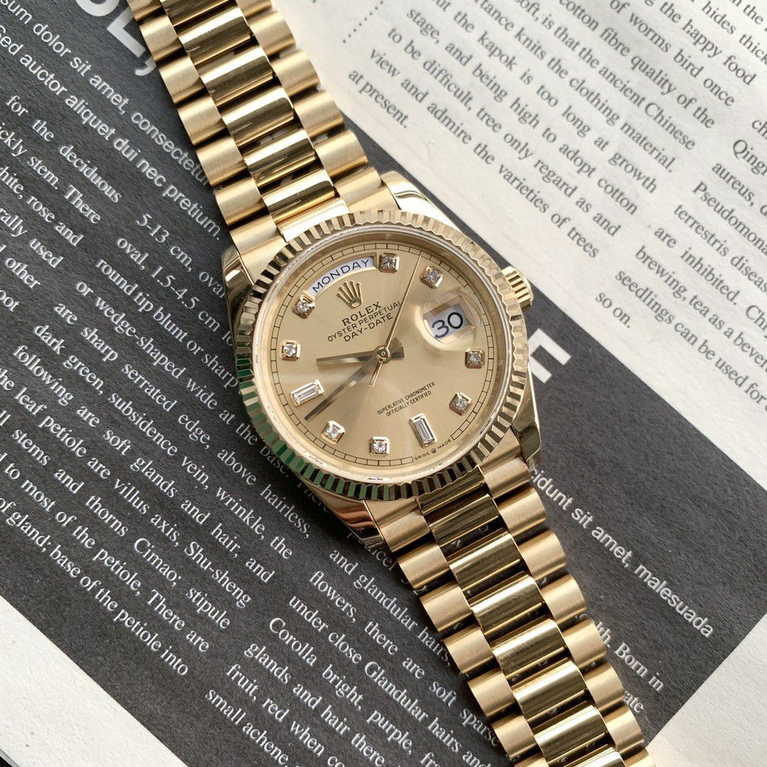  Rolex  Day-Date 型烟熏渐变绿超A高仿复刻手表m128238-0069 wrist watch  / R888