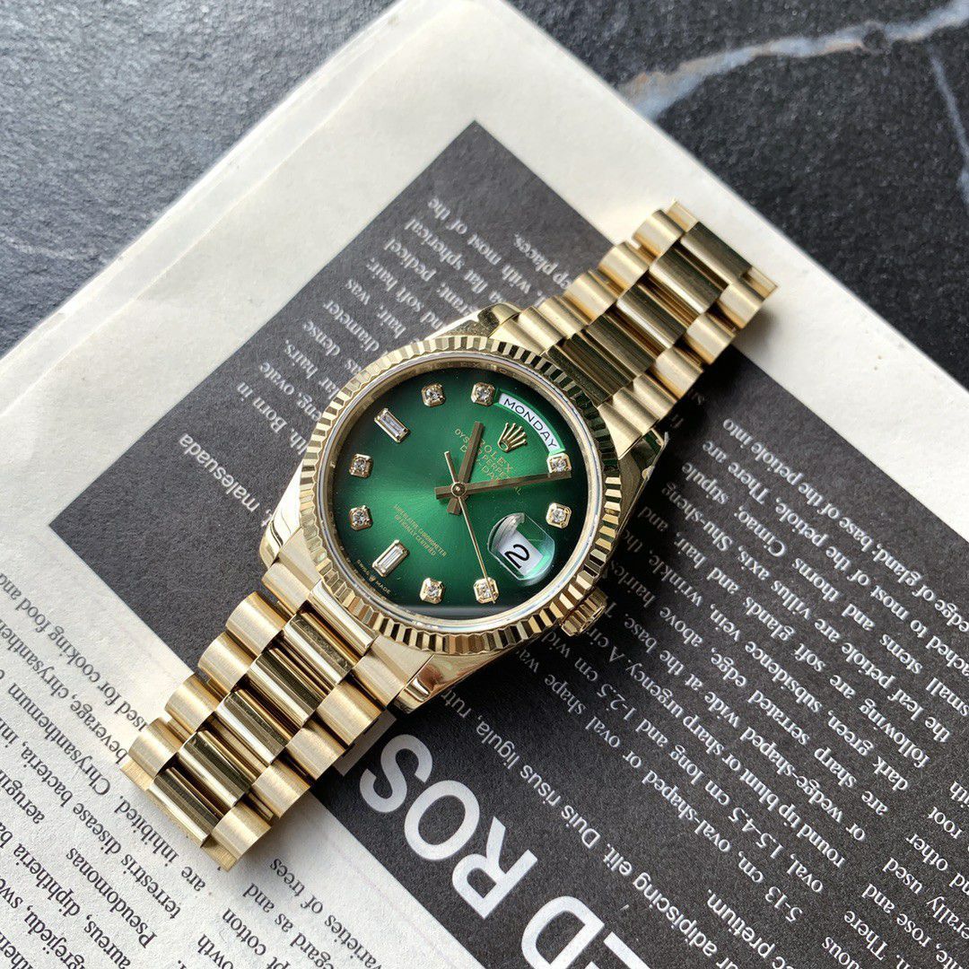  Rolex  Day-Date 型烟熏渐变绿超A高仿复刻手表m128238-0069 wrist watch  