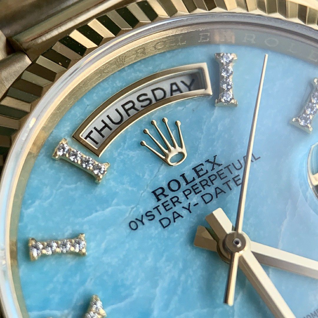  Rolex  Day-Date 型烟熏渐变绿超A高仿复刻手表m128238-0069 wrist watch  