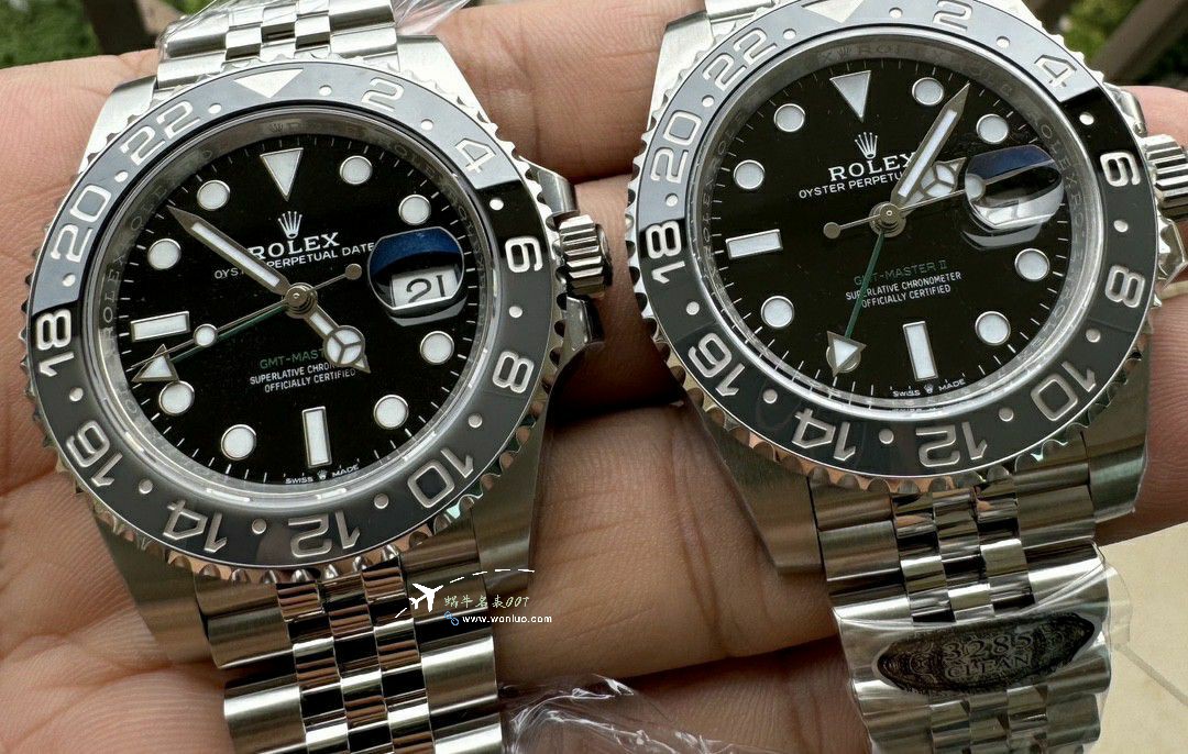  Rolex  GMT MASTER m126710grnr-0003黑灰皮蛋圈 clean Factory 真品对比 top 复刻高仿手表 