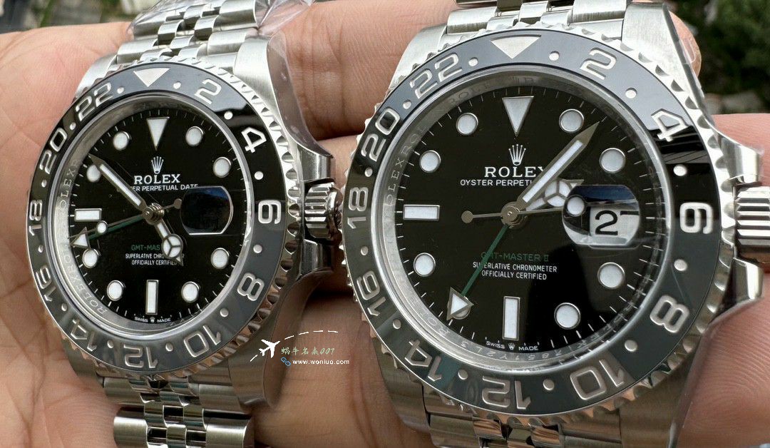  Rolex  GMT MASTER m126710grnr-0003黑灰皮蛋圈 clean Factory 真品对比 top 复刻高仿手表 