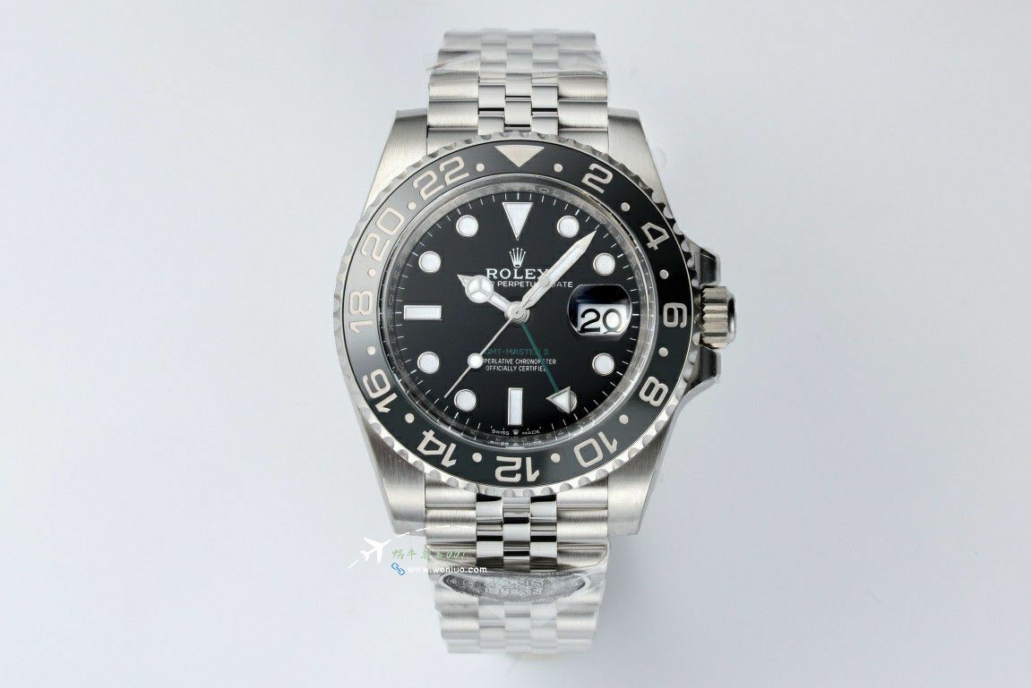  Rolex  GMT MASTER m126710grnr-0003黑灰皮蛋圈 clean Factory 真品对比 top 复刻高仿手表 